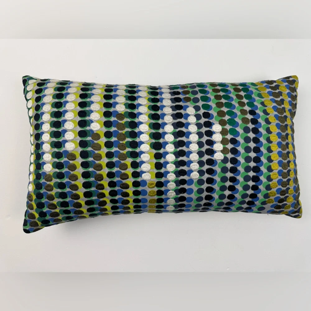 West Elm Embroidered Throw Pillow Cover 20” Geometric Multicolor